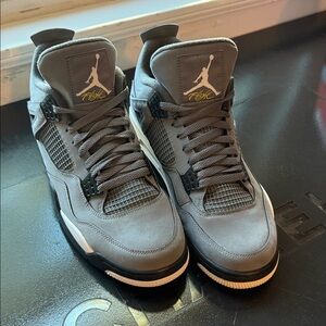 Authentic Jordan 4’s Men's Charcoal and Black Sneakers size 12